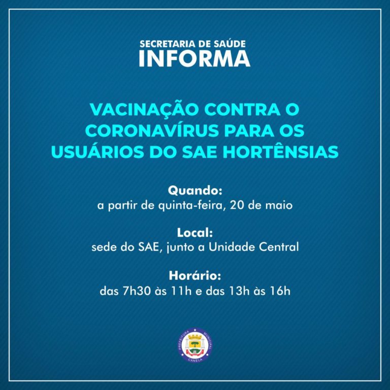 Informação importante sobre a vacinação em Canela
