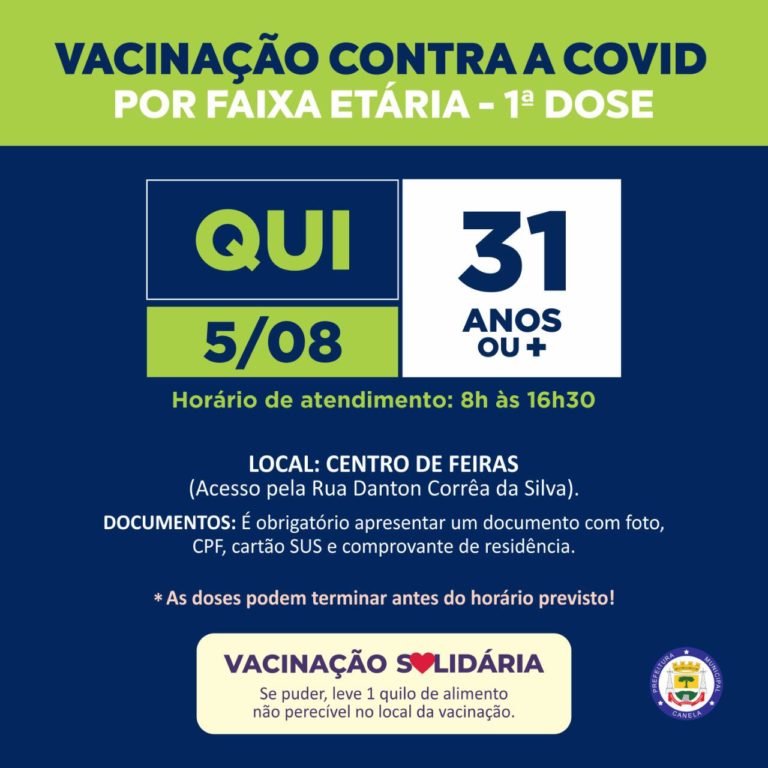 Canela vai receber 2.561 doses e calendário será retomado na quinta-feira