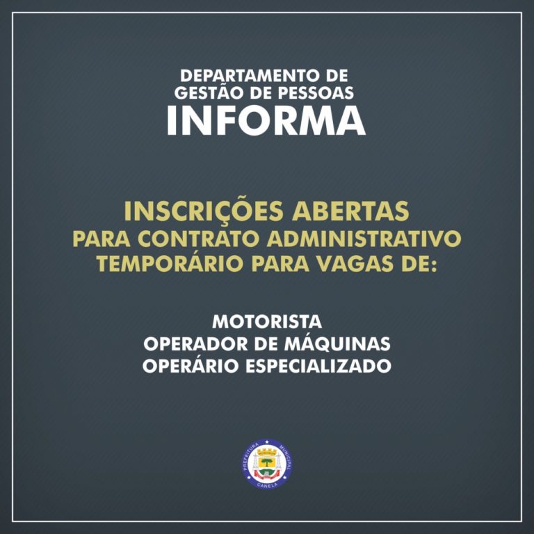Prefeitura de Canela abre vagas para serviços temporários
