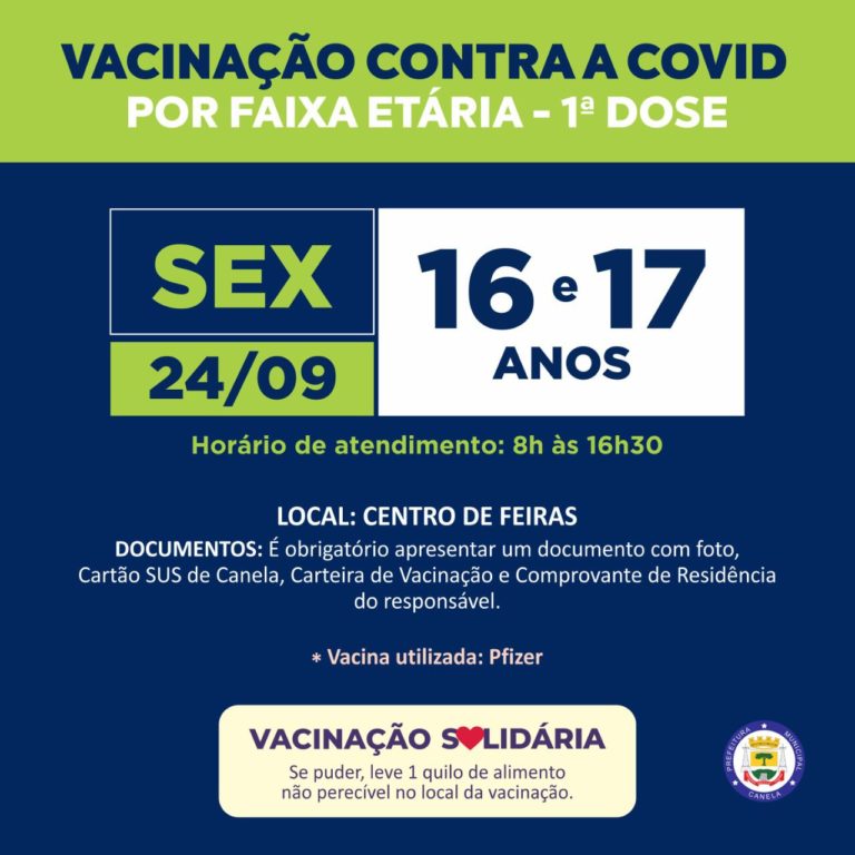 Canela retoma imunização dos adolescentes nesta sexta (24)