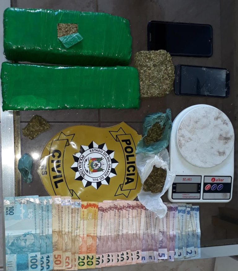 Traficante é detido com 2 quilos de maconha no bairro Eugênio Ferreira