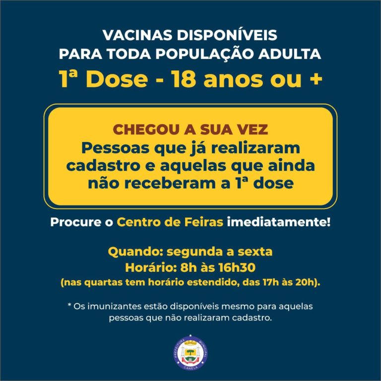 Canela disponibiliza vacinas para toda a população adulta