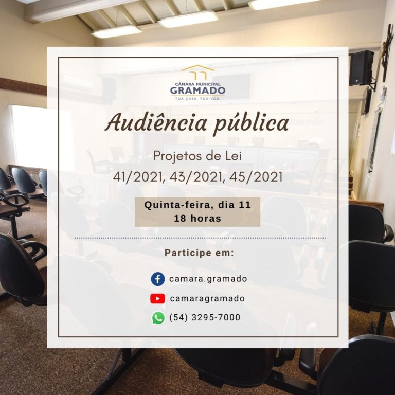 Audiência pública: encontro debaterá Projetos de Lei sobre questões urbanas e ambientais