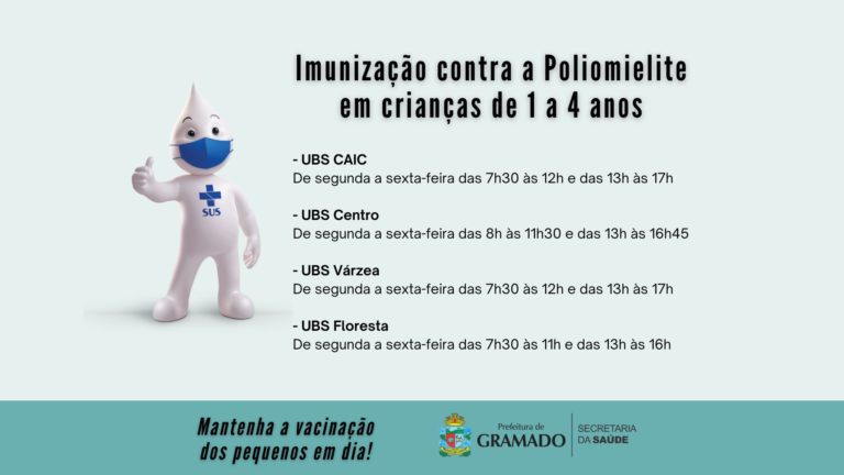 Saúde alerta para baixa adesão da comunidade à vacinação contra poliomielite