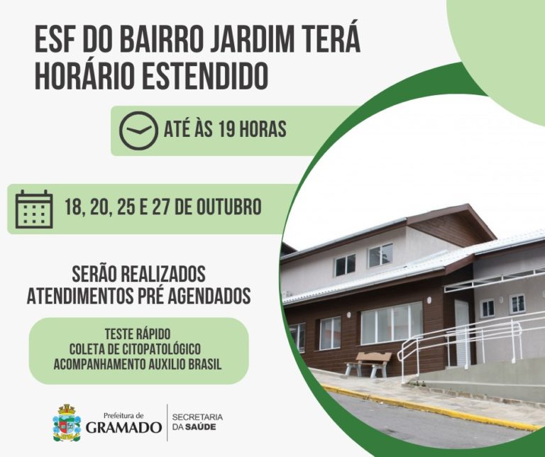 Posto de Saúde do bairro Jardim terá atendimentos em horários estendidos nas próximas semanas