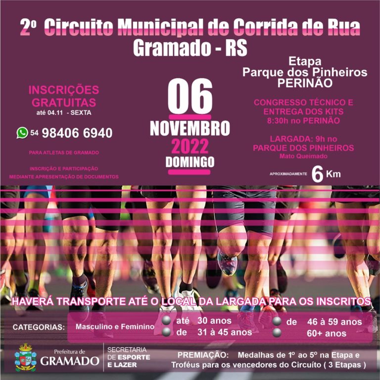 Última etapa do Circuito de Corrida de Rua de Gramado está com inscrições abertas