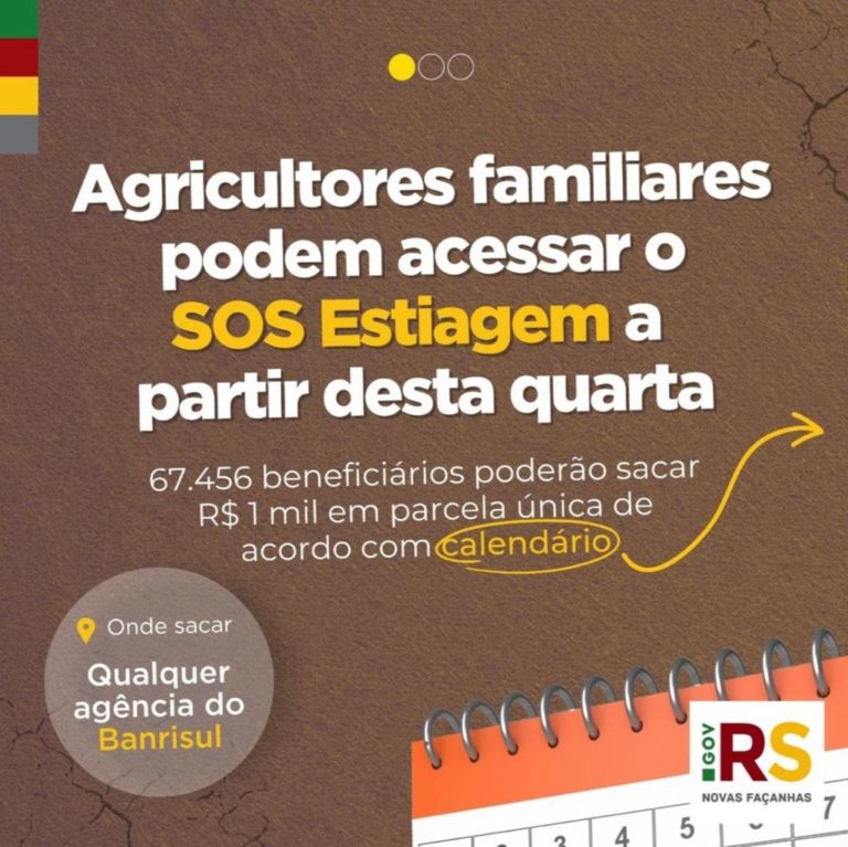 Agricultores familiares podem acessar SOS Estiagem para sacar benefício