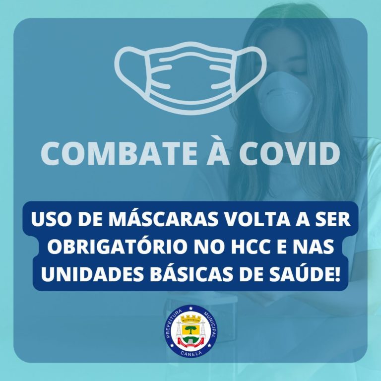 Uso de máscaras volta a ser obrigatório no HCC e nas Unidades Básicas de Saúde