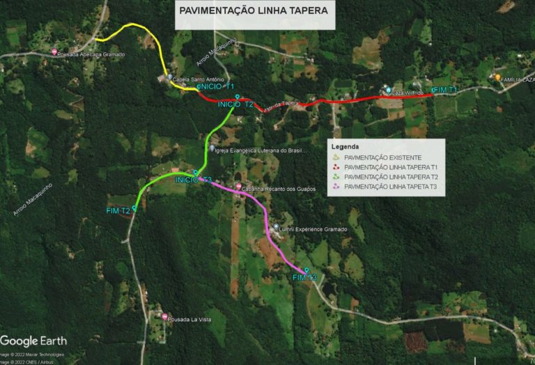 Pavimentação de 3km na Linha Tapera começa semana que vem