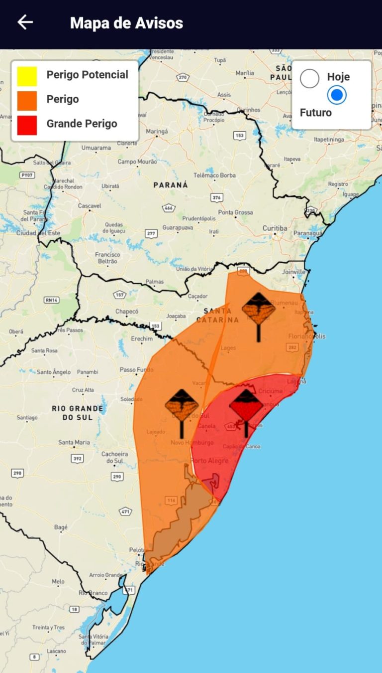 Alerta de temporal para região neste domingo
