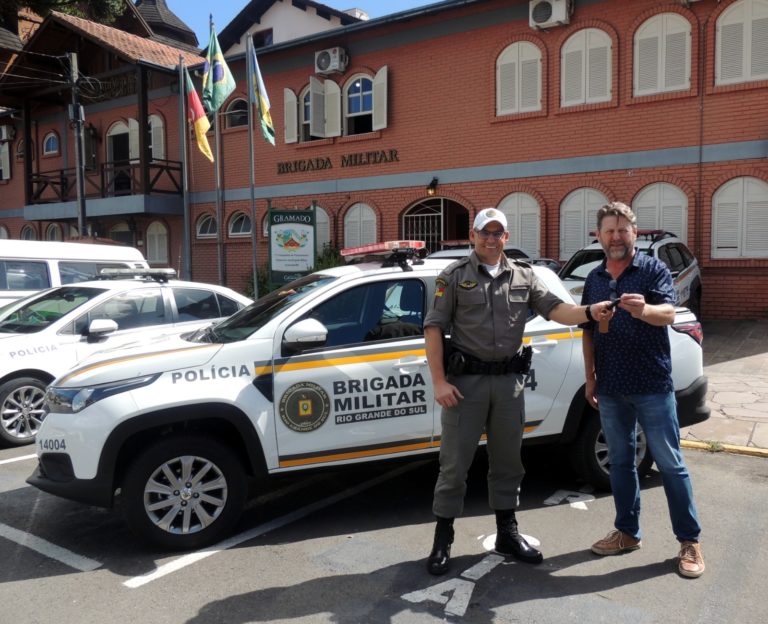 Brigada Militar de Gramado recebe viatura para o patrulhamento rural