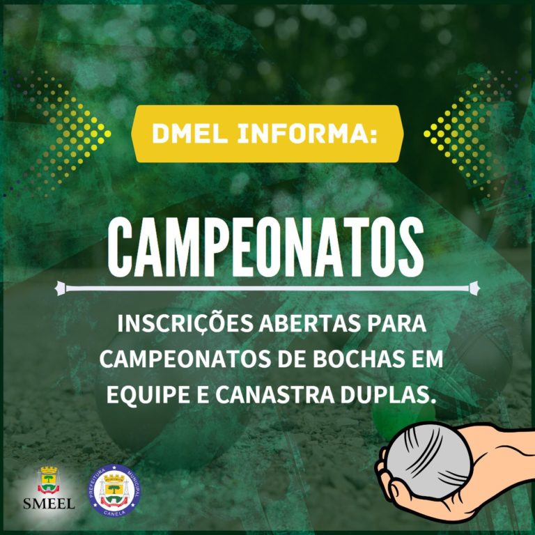 Bocha e canastra com inscrições abertas