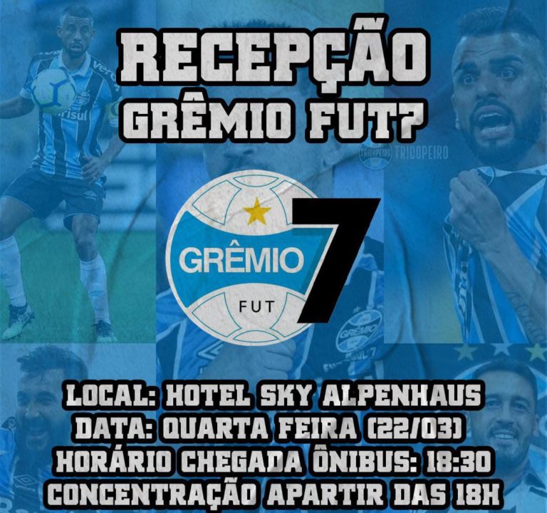 Torcedores preparam recepção para receber estrelas do Grêmio Fut 7, em Gramado