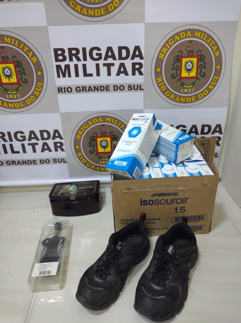 Flagrado furtando caixa de leite para uso médico e outros objetos