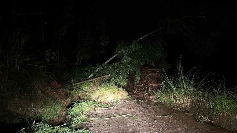Estrada da Linha Marcondes bloqueada devido a deslizamento