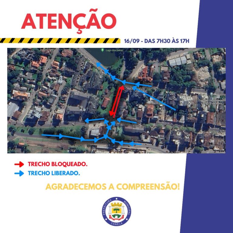 Obras em ruas centrais de Canela alterará trânsito nesta sexta-feira e sábado