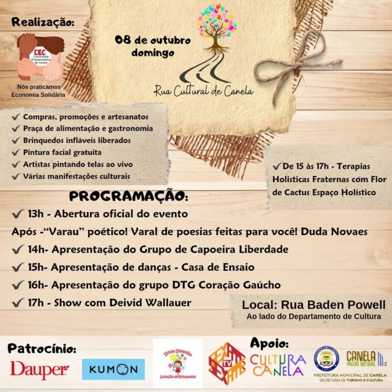 Comunidade Empreendedora confirma data da Rua Cultural de Canela