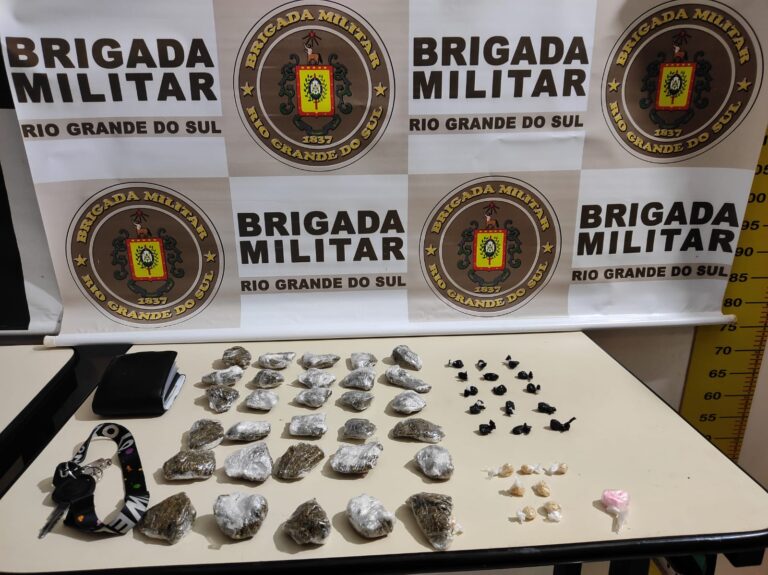 Traficante é preso com quatro tipos de drogas
