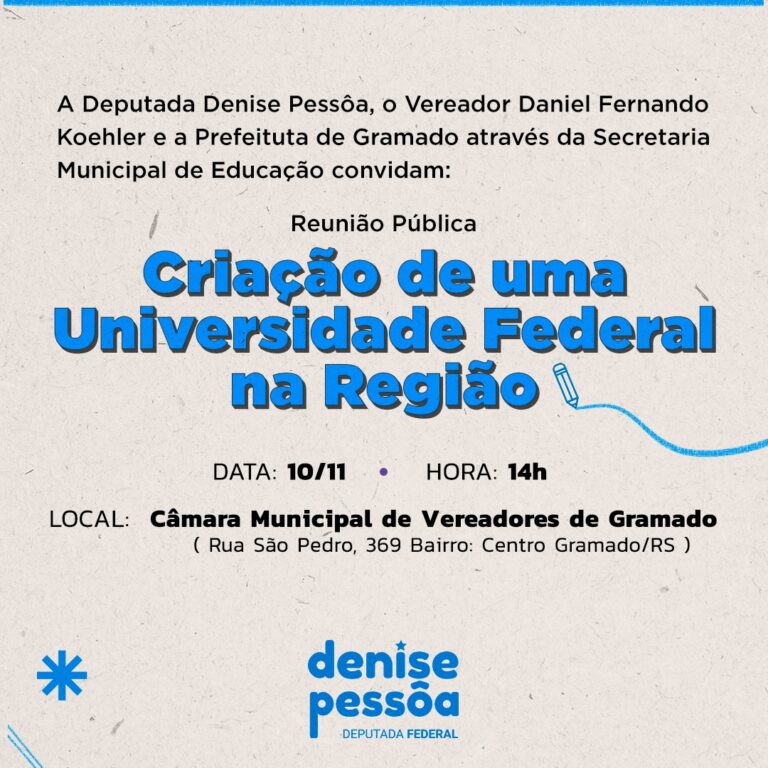 Reunião Pública debaterá nesta sexta-feira criação da Universidade Federal na região
