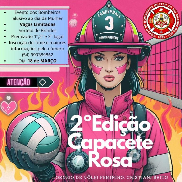 Corpo de Bombeiros de Canela organiza 2ª Edição da Campanha Capacete Rosa com Torneio de Vôlei