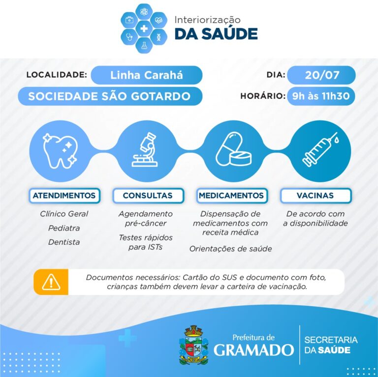 Carahá terá Interiorização da Saúde neste sábado