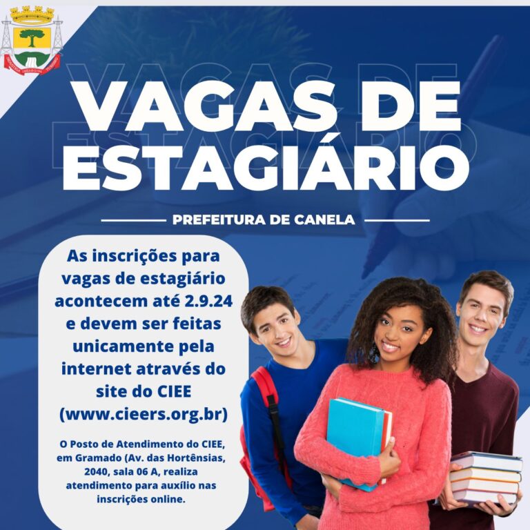 Prefeitura de Canela abre inscrições para seleção de estagiários
