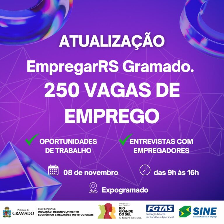 EmpregarRS Gramado tem mais de 250 vagas disponíveis
