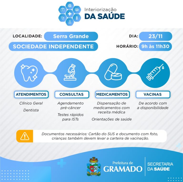 Serra Grande recebe Interiorização da Saúde neste sábado