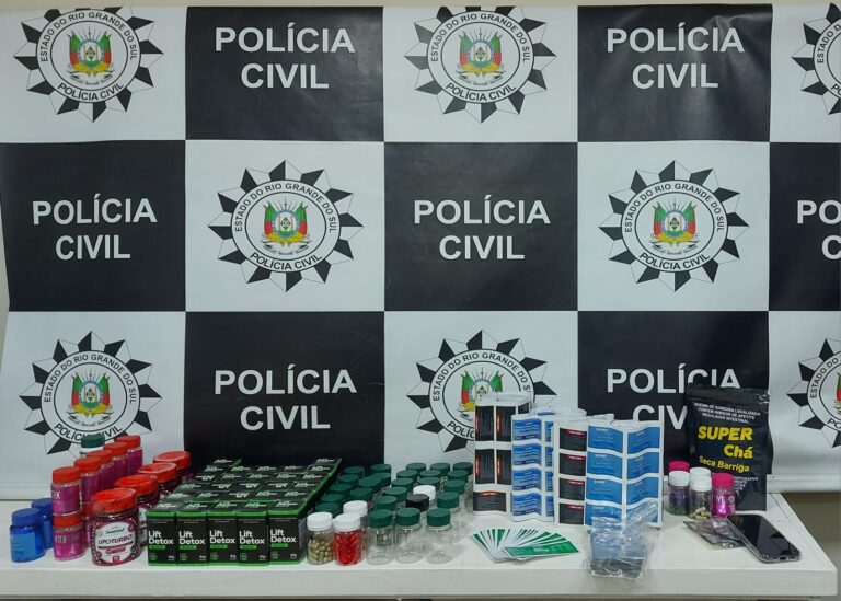 Medicamentos ilegais para emagrecimento apreendido em Canela e depósito encontrado em Três Coroas