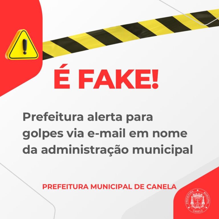 É fake! Prefeitura alerta para golpes via e-mail em nome da administração municipal