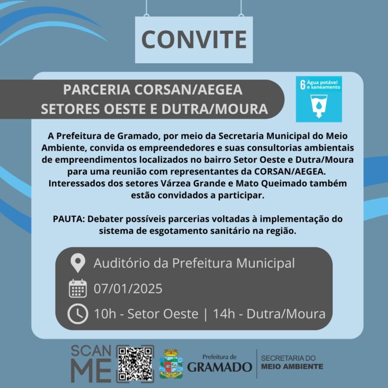 Prefeitura e Corsan convidam empreendedores para reunião sobre saneamento