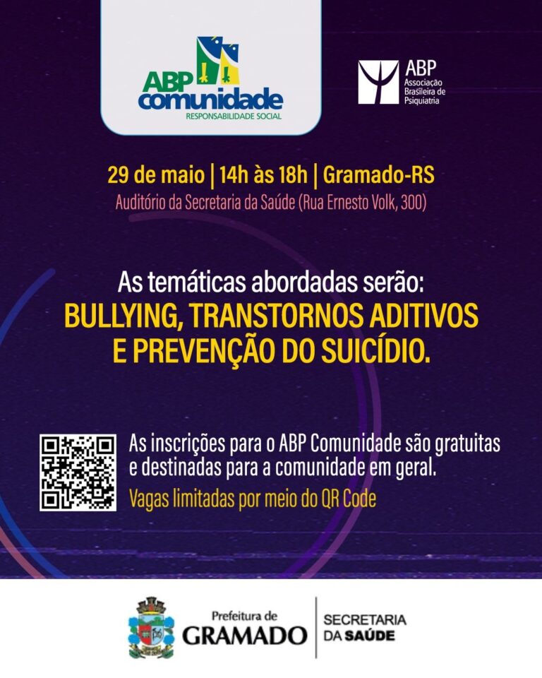 Gramado recebe evento sobre saúde mental aberto à comunidade