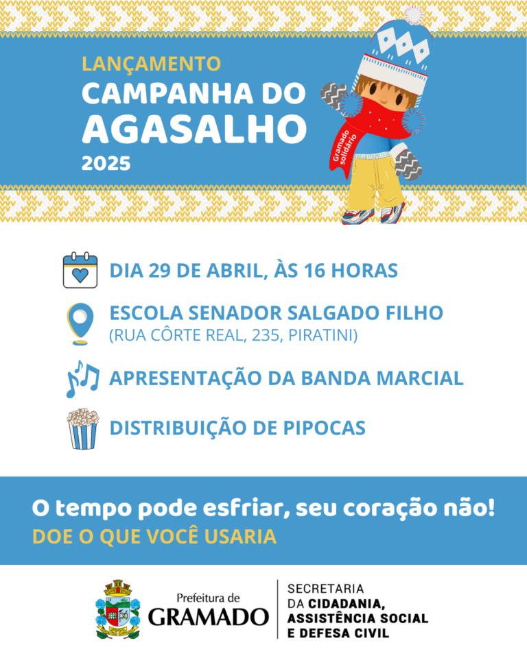 É HOJE: Lançamento Campanha do Agasalho