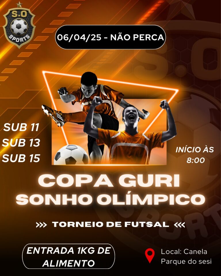 Com 16 equipes, Copa Guri Sonho Olímpico ocorre neste domingo