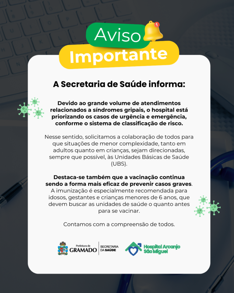 Gramado alerta para alta de síndromes gripais e reforça cuidados