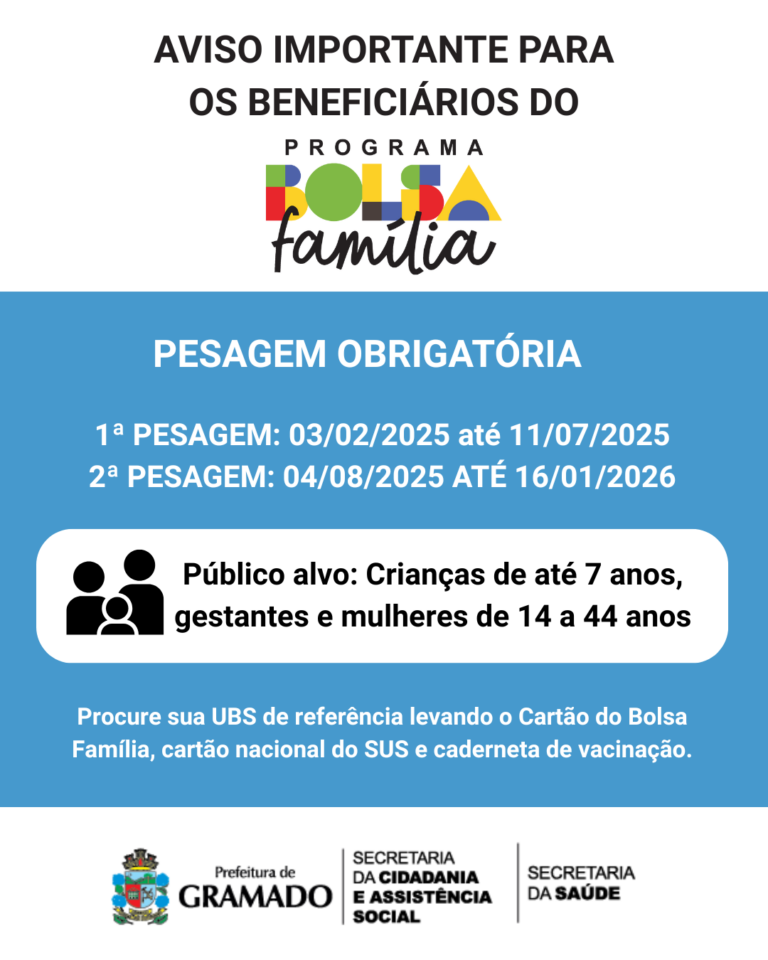 Prazo da 1ª pesagem do Bolsa Família termina em julho