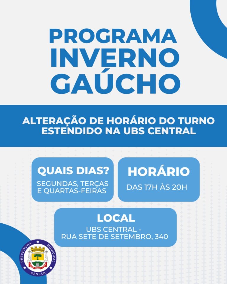 Turno estendido na UBS Central terá horário alterado a partir de segunda