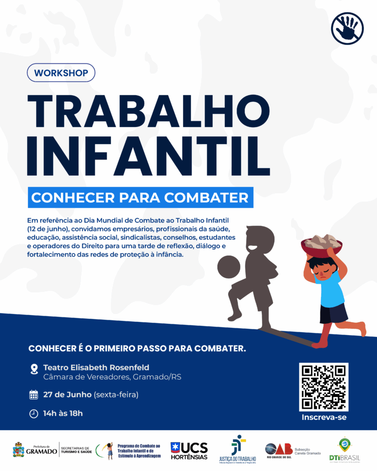 Workshop debate combate ao trabalho infantil em Gramado