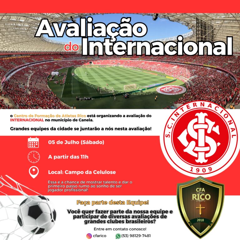 Canela recebe avaliação oficial do Inter neste sábado