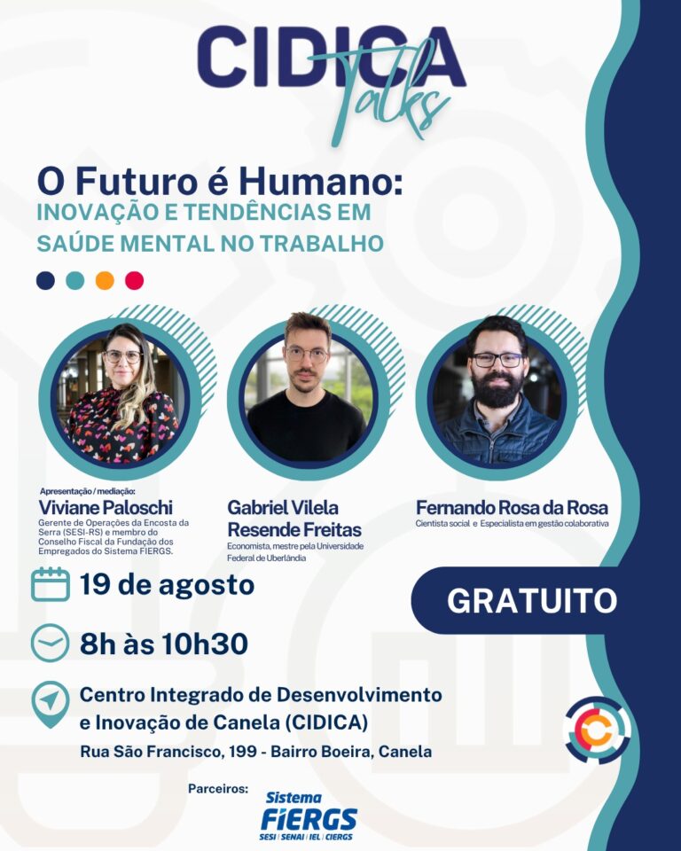 Cidica Talks de agosto debate saúde mental no trabalho