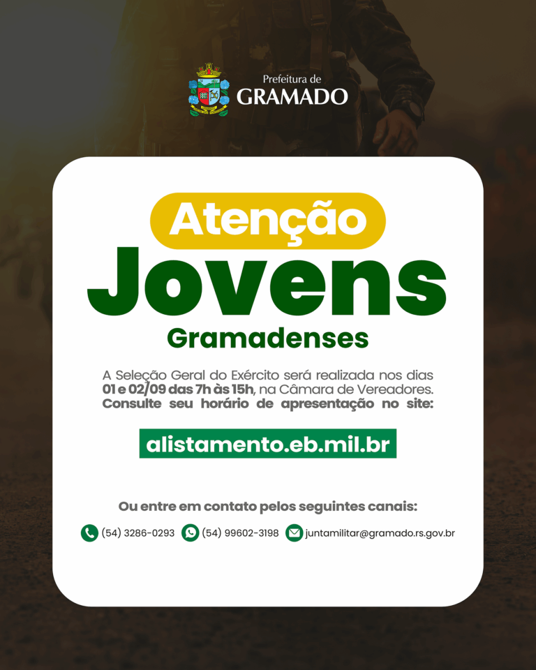 Exército convoca jovens de Gramado para seleção geral