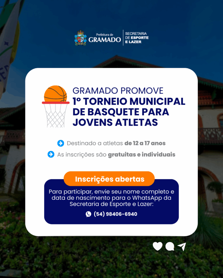 Gramado terá 1º Torneio Municipal de Basquete para jovens atletas