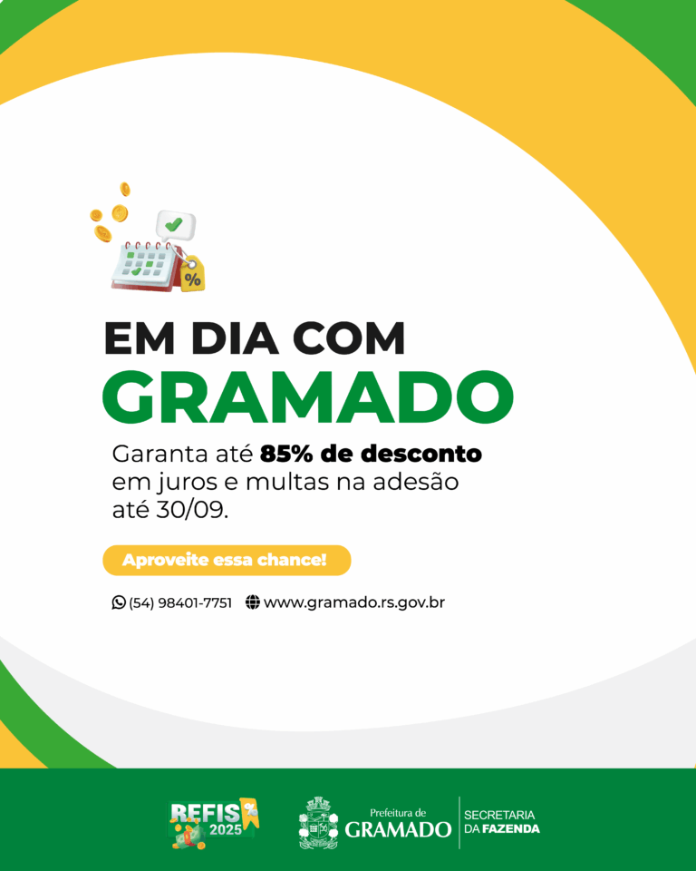 Programa “Em Dia com Gramado” concede descontos de até 85%