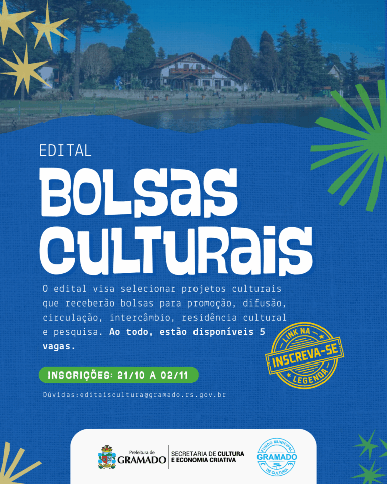 Gramado lança edital para bolsas de projetos culturais de circulação nacional e internacional