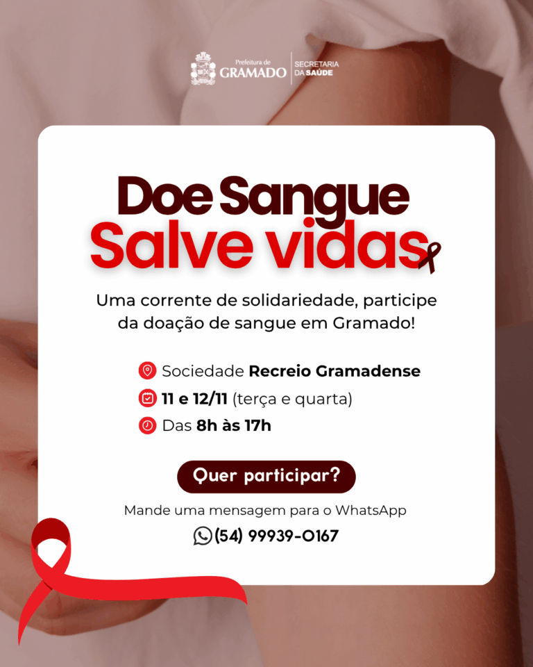 Gramado terá dois dias de campanha de doação de sangue em novembro