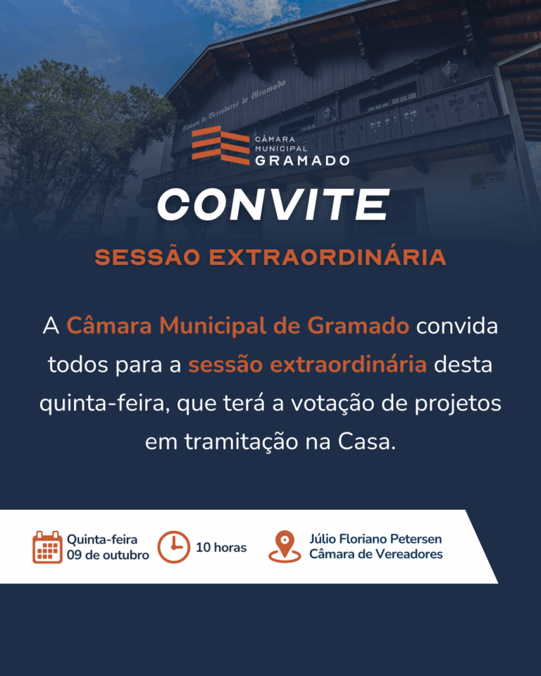 Câmara de Gramado realiza nona Sessão Extraordinária nesta quinta