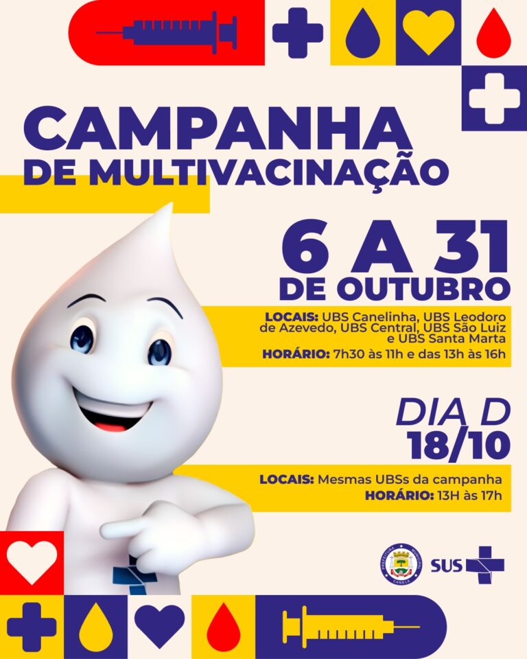 Canela realiza Campanha de Multivacinação para crianças e adolescentes