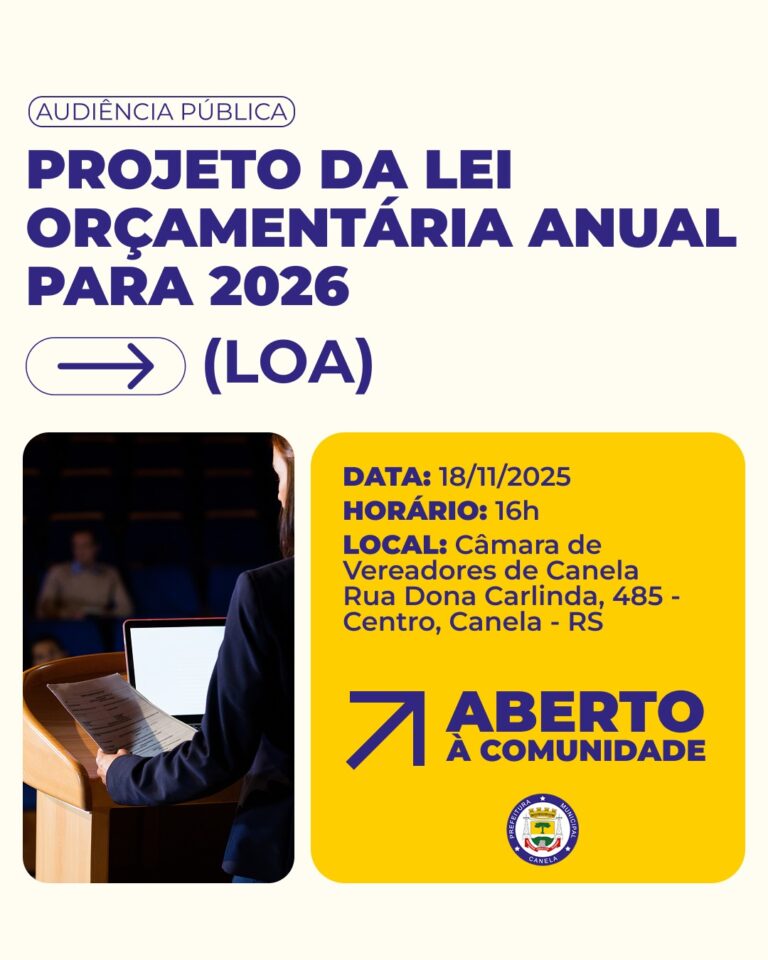 Canela debate orçamento municipal de 2026 em Audiência Pública