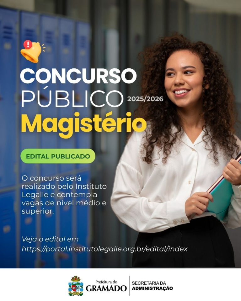 Prefeitura de Gramado publica edital do concurso público do Magistério