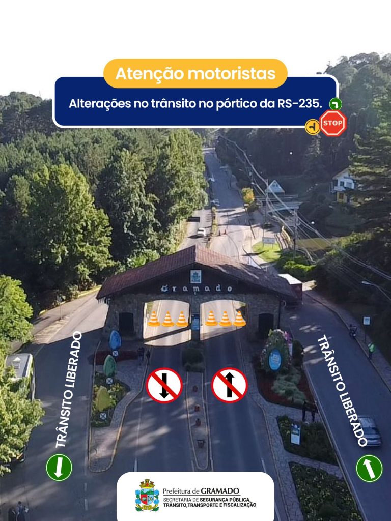 Passagem de veículos no pórtico da ERS-235 é suspensa